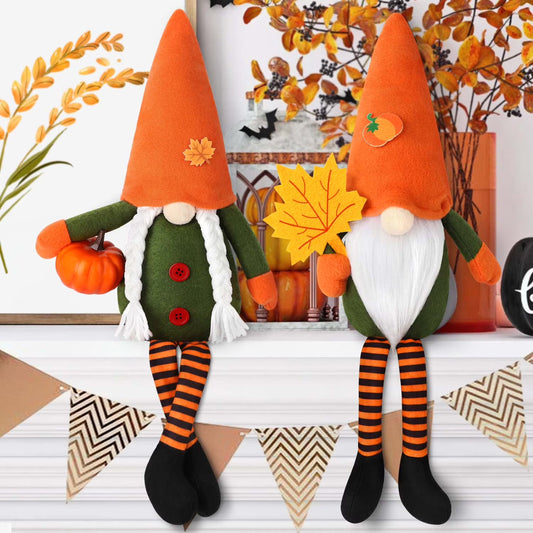 2 Pack Halloween Gnomes Decorations Plush Decor, Handmade Swedish Gnomes Plush Table Ornament Halloween Decorations Party Supplies Kids Gift
