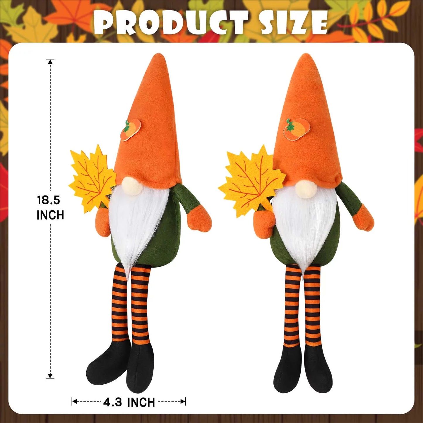 2 Pack Halloween Gnomes Decorations Plush Decor, Handmade Swedish Gnomes Plush Table Ornament Halloween Decorations Party Supplies Kids Gift