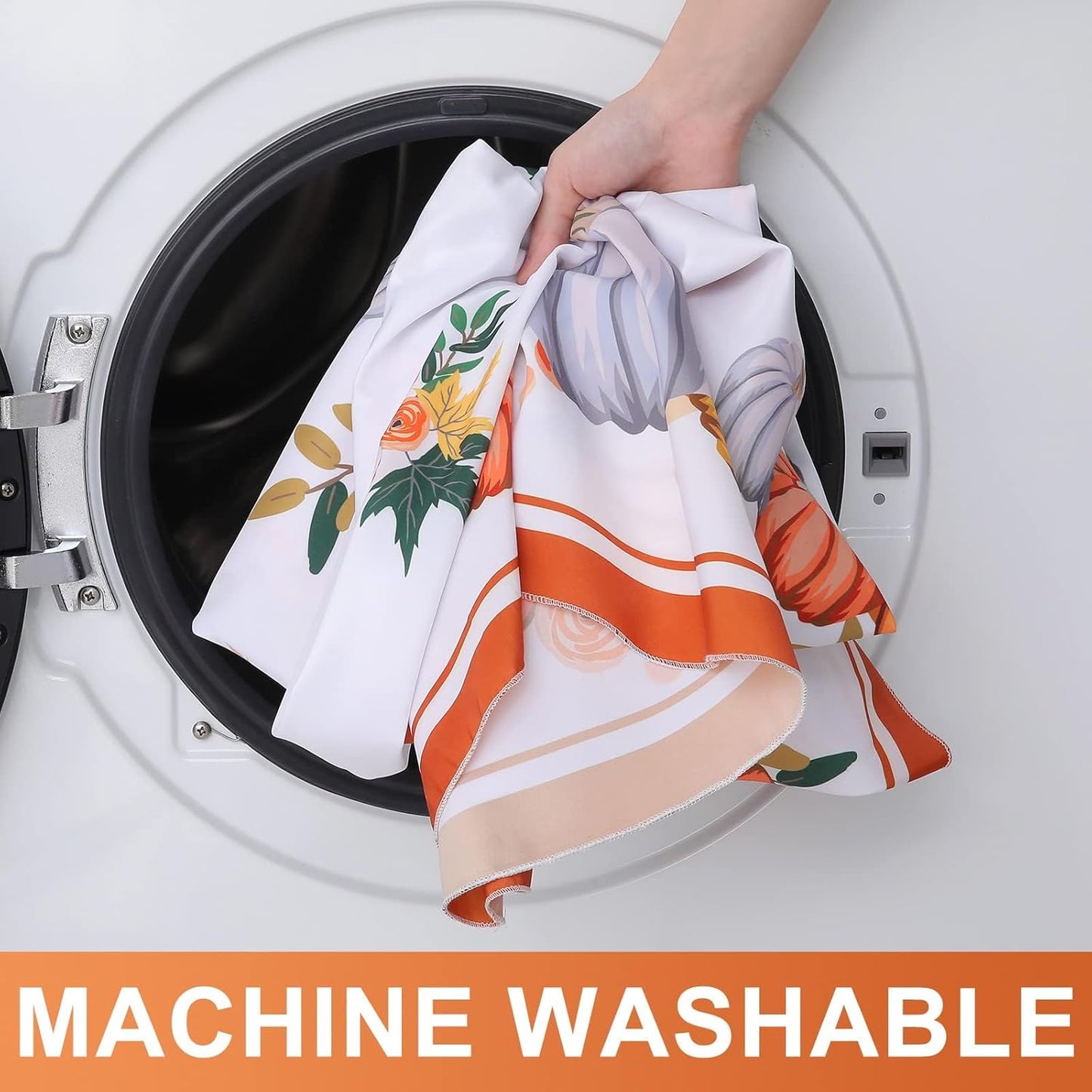 Thanksgiving Pumpkins Fall Rectangle Tablecloths - Polyester Fabric Table Cloth for Harvest Decorations, Party and Family Gatherings - 60" X 102"