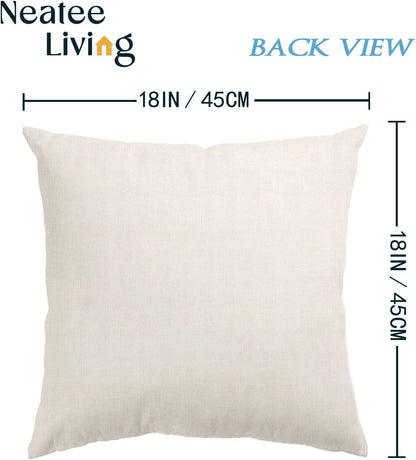 Set of 4 Fall Pillow Covers 18X18 Inch Fall Thanksgiving Pumpkins Decor Throw Pillows Covers Autumn Leaves Decorative Home Outdoor Sofa Couch Pillow Cases for Fall Theme Decorations